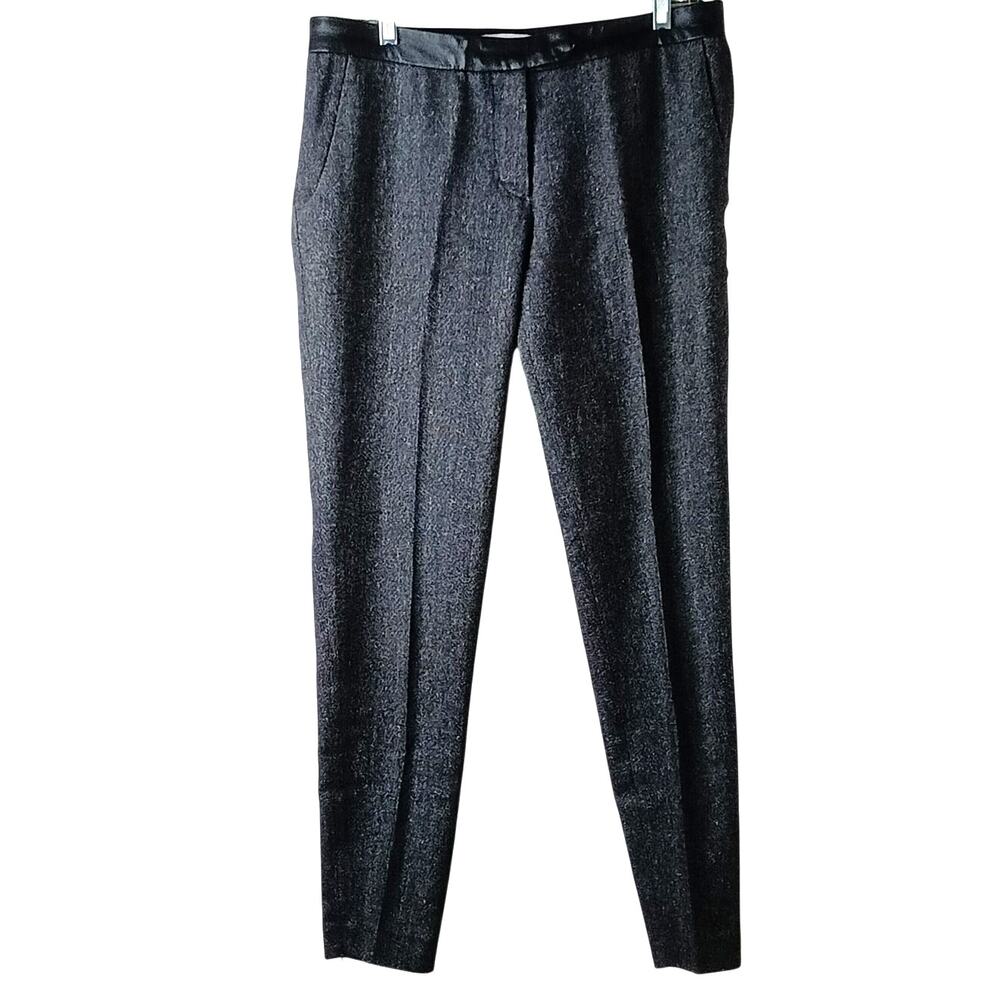 Anne Fontaine Fleece Wool Pants Lambskin Waistband Accent - 40 / 8